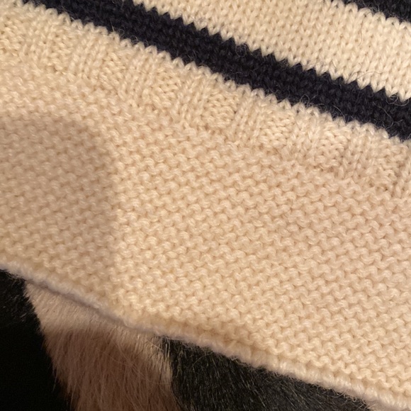 Stewart Christie & Co Ltd striped navy ecru wool sweater brand new with tags - Picture 7 of 11